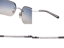 画像をギャラリービューアに読み込む, CHANEL シャネル ココマーク メタル ラインストーン サングラス 62◻︎15 4092-B ブルー シルバー 美品 中古 63942