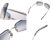 画像をギャラリービューアに読み込む, CHANEL シャネル ココマーク メタル ラインストーン サングラス 62◻︎15 4092-B ブルー シルバー 美品 中古 63942