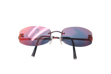 画像をギャラリービューアに読み込む, CHANEL シャネル サングラス ココマーク リムレス ミラーレンズ スクエア 54◻︎19 130 ブラック レッド 良品 中古 63943