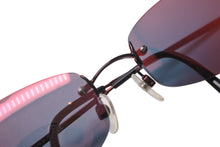 画像をギャラリービューアに読み込む, CHANEL シャネル サングラス ココマーク リムレス ミラーレンズ スクエア 54◻︎19 130 ブラック レッド 良品 中古 63943