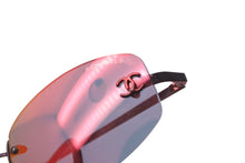 画像をギャラリービューアに読み込む, CHANEL シャネル サングラス ココマーク リムレス ミラーレンズ スクエア 54◻︎19 130 ブラック レッド 良品 中古 63943