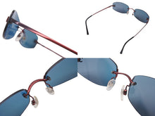 画像をギャラリービューアに読み込む, CHANEL シャネル サングラス ココマーク リムレス ミラーレンズ スクエア 54◻︎19 130 ブラック レッド 良品 中古 63943