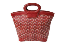 画像をギャラリービューアに読み込む, 新品同様 GOYARD ゴヤール ベルーガ PM ハンドバッグ レッド シルバー金具 レザー PVCコーティングキャンバス 中古 63944