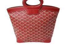 Load image into Gallery viewer, 新品同様 GOYARD ゴヤール ベルーガ PM ハンドバッグ レッド シルバー金具 レザー PVCコーティングキャンバス 中古 63944