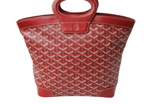 Load image into Gallery viewer, 新品同様 GOYARD ゴヤール ベルーガ PM ハンドバッグ レッド シルバー金具 レザー PVCコーティングキャンバス 中古 63944