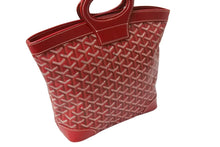 Load image into Gallery viewer, 新品同様 GOYARD ゴヤール ベルーガ PM ハンドバッグ レッド シルバー金具 レザー PVCコーティングキャンバス 中古 63944