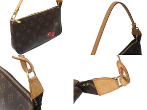 極美品 LOUIS VUITTON ルイヴィトン 村上隆 ポシェット アクセソワール モノグラム チェリー 村上隆 M95008 中古 63945