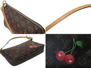 極美品 LOUIS VUITTON ルイヴィトン 村上隆 ポシェット アクセソワール モノグラム チェリー 村上隆 M95008 中古 63945