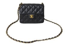画像をギャラリービューアに読み込む, CHANEL シャネル ミニマトラッセ チェーンショルダーバッグ ココマーク 9番台 キャビアスキン ブラック ゴールド 美品 中古 63948