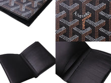 画像をギャラリービューアに読み込む, 新品未使用 GOYARD ゴヤール ヘリンボーン柄 二つ折り 財布 カード入れ ウォレット ブラック 小物入れ ロゴ 中古 63949