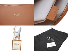 Load image into Gallery viewer, 極美品 CELINE セリーヌ スモール バーティカル カバ 2WAYトートバッグ ナチュラル タンブラウン ゴールド金具 中古 63952