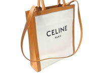 Load image into Gallery viewer, 極美品 CELINE セリーヌ スモール バーティカル カバ 2WAYトートバッグ ナチュラル タンブラウン ゴールド金具 中古 63952