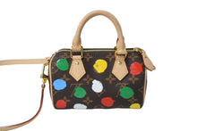 画像をギャラリービューアに読み込む, 極美品 LOUISVUITTON ルイヴィトン 草間彌生 ナノスピーディー 2WAYミニハンドバッグ M81979 中古 63953