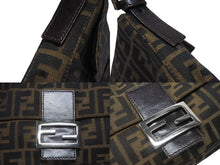 画像をギャラリービューアに読み込む, FENDI フェンディ マンマバケット ワンショルダーバッグ 26424 ズッカ柄 キャンバス レザー ブラウン シルバー金具 美品 中古 4b006396