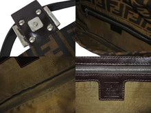 画像をギャラリービューアに読み込む, FENDI フェンディ マンマバケット ハンドバッグ ズッカ柄 ズッカ ブラウン シルバー金具 美品 中古 63965