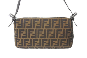 FENDI フェンディ マンマバケット ハンドバッグ ズッカ柄 ズッカ ブラウン シルバー金具 美品 中古 63965