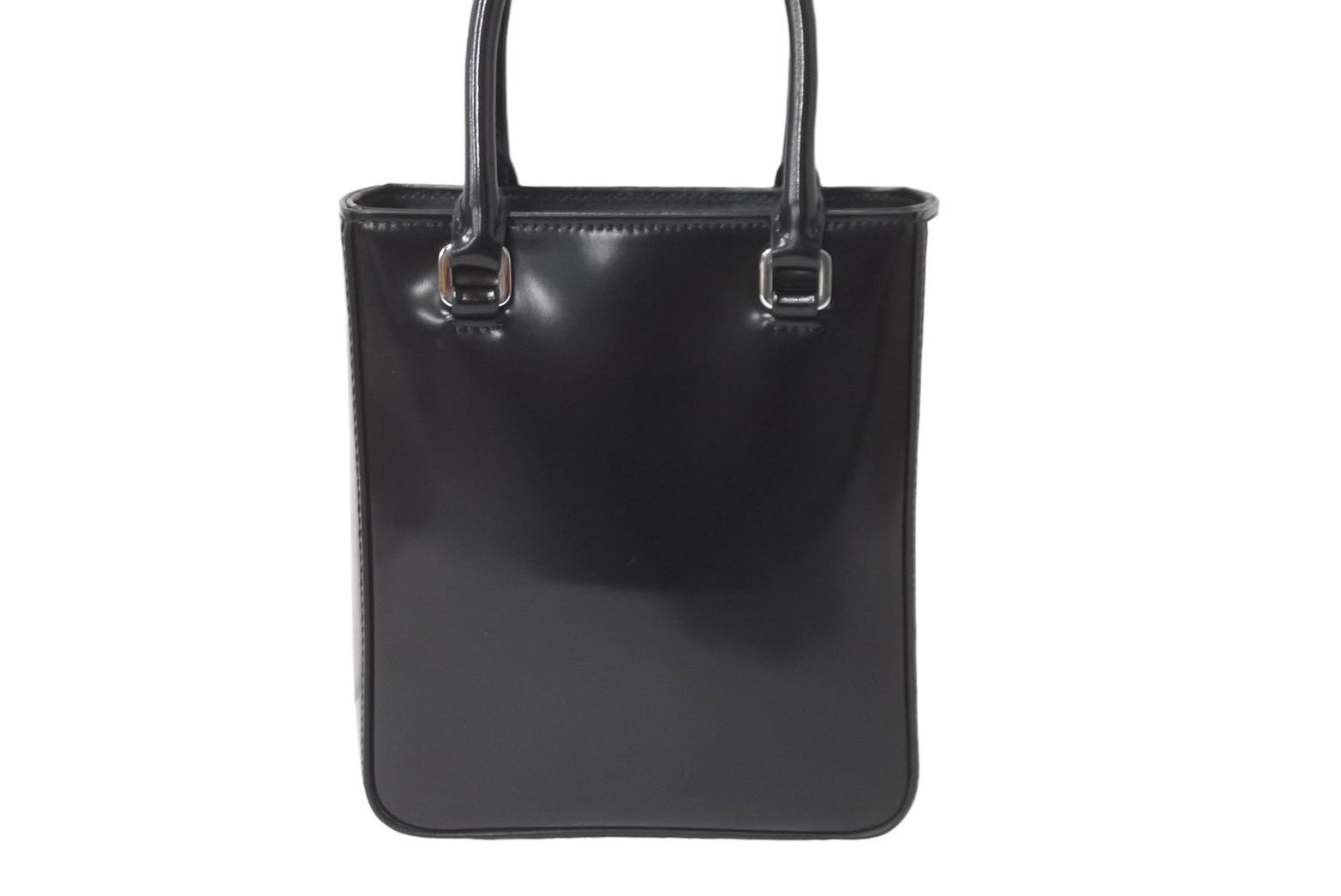 PRADA プラダ ロゴスモールトートバッグ トライアングルロゴ ブラッシュドレザー 1BA331 ZO6 F0002 V ブラック 美品 中古  63970 – Casanova Vintage