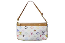 画像をギャラリービューアに読み込む, LOUIS VUITTON ルイヴィトン 村上隆 ポシェットアクセソワール マルチカラー ホワイト M92649 美品 中古 63985