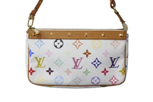 画像をギャラリービューアに読み込む, LOUIS VUITTON ルイヴィトン 村上隆 ポシェットアクセソワール マルチカラー ホワイト M92649 美品 中古 63985