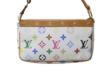 画像をギャラリービューアに読み込む, LOUIS VUITTON ルイヴィトン 村上隆 ポシェットアクセソワール マルチカラー ホワイト M92649 美品 中古 63985