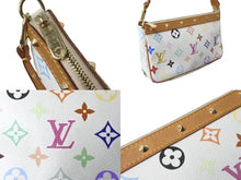 画像をギャラリービューアに読み込む, LOUIS VUITTON ルイヴィトン 村上隆 ポシェットアクセソワール マルチカラー ホワイト M92649 美品 中古 63985
