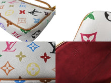 画像をギャラリービューアに読み込む, LOUIS VUITTON ルイヴィトン 村上隆 ポシェットアクセソワール マルチカラー ホワイト M92649 美品 中古 63985