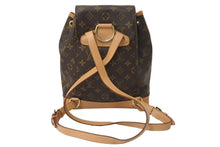 画像をギャラリービューアに読み込む, LOUIS VUITTON ルイ ヴィトン モンスリMM バックパック M51136 モノグラム コーティングキャンバス ブラウン 美品 中古 63994