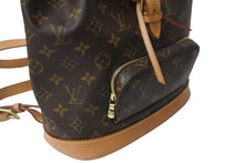 画像をギャラリービューアに読み込む, LOUIS VUITTON ルイ ヴィトン モンスリMM バックパック M51136 モノグラム コーティングキャンバス ブラウン 美品 中古 63994