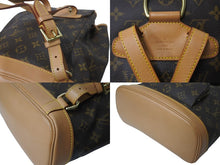 画像をギャラリービューアに読み込む, LOUIS VUITTON ルイ ヴィトン モンスリMM バックパック M51136 モノグラム コーティングキャンバス ブラウン 美品 中古 63994