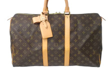 画像をギャラリービューアに読み込む, LOUIS VUITTON ルイ ヴィトン キーポル45 ボストンバッグ M41428 モノグラム PVCコーティングキャンバス ブラウン 美品 中古 63995