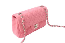 画像をギャラリービューアに読み込む, CHANEL シャネル ミニマトラッセ19 チェーンショルダーバッグ 19番台 ウール レザー ピンク シルバー金具 美品 中古 63997