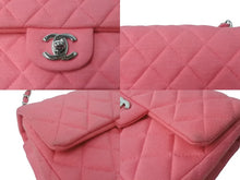 画像をギャラリービューアに読み込む, CHANEL シャネル ミニマトラッセ19 チェーンショルダーバッグ 19番台 ウール レザー ピンク シルバー金具 美品 中古 63997