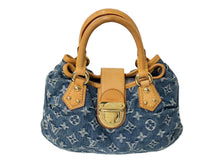 Load image into Gallery viewer, LOUIS VUITTON ルイヴィトン モノグラムデニム プリ―ティ ハンドバッグ ブルー M95020 美品 中古 64002