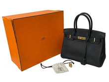 Load image into Gallery viewer, 極美品 HERMES エルメス ハンドバッグ バーキン 30 D刻 ローズゴールド金具 トリヨンクレマンス ブラック 黒 中古 64017