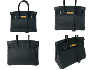 極美品 HERMES エルメス ハンドバッグ バーキン 30 D刻 ローズゴールド金具 トリヨンクレマンス ブラック 黒 中古 64017