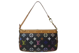 LOUIS VUITTON ルイヴィトン 村上隆 M92648 ポシェット アクセソワール モノグラムマルチ ブラック 良品 中古 64027