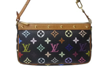 画像をギャラリービューアに読み込む, LOUIS VUITTON ルイヴィトン 村上隆 M92648 ポシェット アクセソワール モノグラムマルチ ブラック 良品 中古 64027