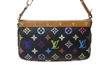 Load image into Gallery viewer, LOUIS VUITTON ルイヴィトン 村上隆 M92648 ポシェット アクセソワール モノグラムマルチ ブラック 良品 中古 64027