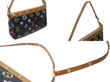 画像をギャラリービューアに読み込む, LOUIS VUITTON ルイヴィトン 村上隆 M92648 ポシェット アクセソワール モノグラムマルチ ブラック 良品 中古 64027
