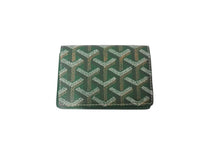 画像をギャラリービューアに読み込む, 極美品 GOYARD ゴヤール カードケース パスポートケース 名刺入れ ヘリンボーン グリーン イエロー PVC 中古 64029