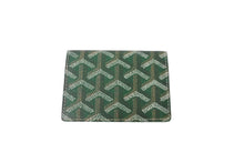 画像をギャラリービューアに読み込む, 極美品 GOYARD ゴヤール カードケース パスポートケース 名刺入れ ヘリンボーン グリーン イエロー PVC 中古 64029