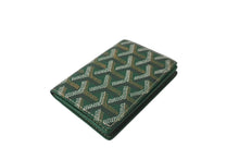 画像をギャラリービューアに読み込む, 極美品 GOYARD ゴヤール カードケース パスポートケース 名刺入れ ヘリンボーン グリーン イエロー PVC 中古 64029