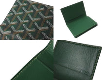 画像をギャラリービューアに読み込む, 極美品 GOYARD ゴヤール カードケース パスポートケース 名刺入れ ヘリンボーン グリーン イエロー PVC 中古 64029