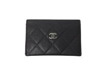 Load image into Gallery viewer, CHANEL シャネル キャビアスキン カードケース ココマーク 14番台 ブラック シルバー金具 美品 中古 64033