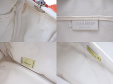 画像をギャラリービューアに読み込む, CHANEL シャネル ココマーク マトラッセ ハンドバッグ プラチェーン パイル 7番台 2002年 オレンジ ホワイト 美品 中古 64043