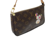 画像をギャラリービューアに読み込む, LOUIS VUITTON ルイヴィトン ハンドバッグ ポシェット アクセソワール 村上隆 M51981 パンダ モノグラム ゴールド金具 美品 中古 64054
