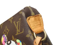 画像をギャラリービューアに読み込む, LOUIS VUITTON ルイヴィトン ハンドバッグ ポシェット アクセソワール 村上隆 M51981 パンダ モノグラム ゴールド金具 美品 中古 64054