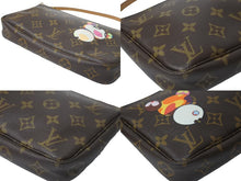 画像をギャラリービューアに読み込む, LOUIS VUITTON ルイヴィトン ハンドバッグ ポシェット アクセソワール 村上隆 M51981 パンダ モノグラム ゴールド金具 美品 中古 64054