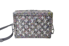 Load image into Gallery viewer, 新品同様 LOUIS VUITTON ルイヴィトン ヴァージル リサイクル ツイード ソフトトランク ショルダーバッグ グレー M58741 中古 64060