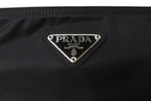 Load image into Gallery viewer, PRADA プラダ ナイロン ショルダーバッグ ブラック トライアングルロゴ レザー 黒 鞄 斜め掛け シルバー金具 美品 中古 64081